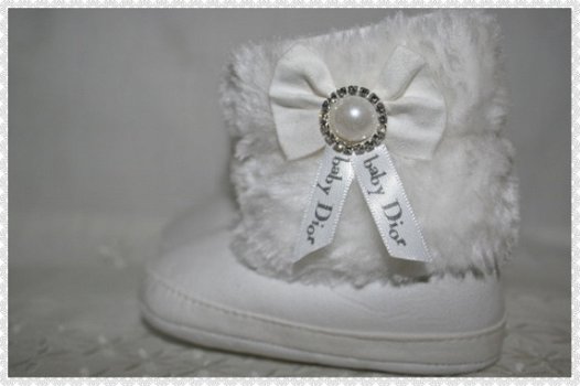 BABY DIOR LAARZEN IN WIT MET IMITATIE BONT MAAT 17 - 2