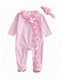 Baby romper jumpsuit met haarband in roze maat 74/80 - 1 - Thumbnail