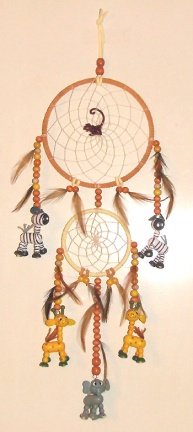 JUNGLEDIEREN Dromenvanger / Dreamcatcher met 2 Ringen van 13cm+8cm