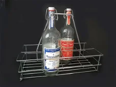vintage chromen flessenrek