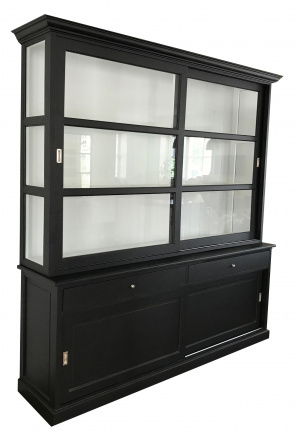 Buffetkast Barendrecht zwart - wit 235 x 50/40 x 240cm - nr. 1