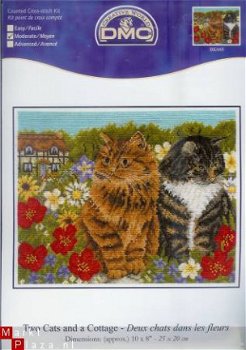 OPRUIMING DMC BORDUURPAKKET , TWO CATS AND A COTTAGE BK 668 - 1