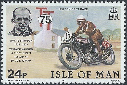 Postzegels Isle of Man - 1982 T.T. Races 1907-1982 (mapje) - 6