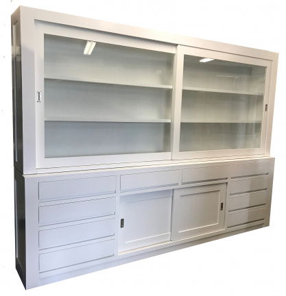 Buffetkast Volkel wit greeploos 300 x 50/40 x 220cm 10 laden - nr. 1
