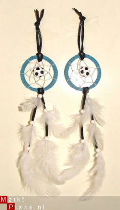 VOETBAL Dromenvanger / Dreamcatcher (blauw): Ring=6cm