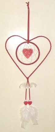HARTVORM Dromenvanger / Dreamcatcher in Rood: Afmeting:20cm