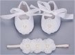 BABY SCHOENEN MET KANT PARELS EN HAARBAND IN IVOOR WIT MT 17 - 0 - Thumbnail