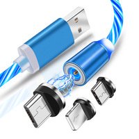 Magnetische mobiele Telefoon led Oplaad Kabel blauw I-Phone Plug - 4