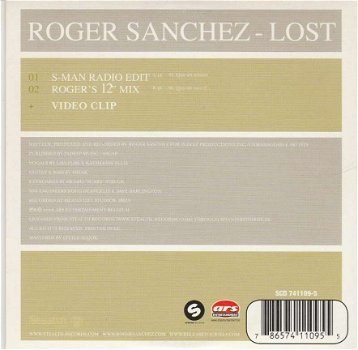 CD singel Roger Sanchez-Lost - S-Man (radio edit) / Roger’s 12” mix / video clip - 2