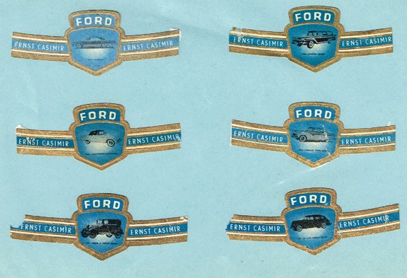 12 sigarenbanden ernst casimir met ford modellen 1 - nr. 1