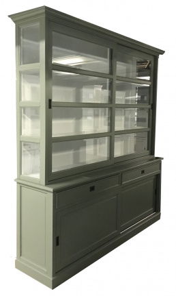 Buffetkast Heino XL engels groen - wit 235 x 50/40 x 240cm - nr. 1