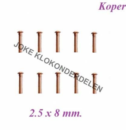 === 10 Klinknagels = koper = nieuw === 30158 - nr. 1