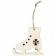 Houten hangers schaatsjes 6.5x7.5cm - 4 stuks - 1 - Thumbnail