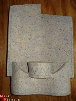 keramiek wandhanger voor theelicht h 25 cm modern - 1