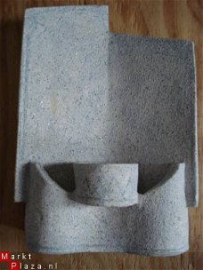 keramiek wandhanger voor theelicht h 25 cm modern