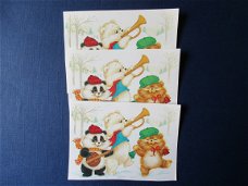 nr.85b KERST 3d losse knipplaatjes, dieren / muziek maken