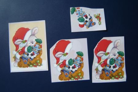 nr.034 KERST losse 3d plaatjes Dier / kado - 1