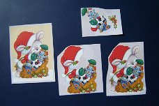 nr.034 KERST losse 3d plaatjes Dier / kado