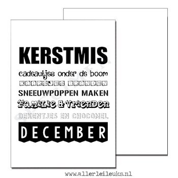 Kerst kaart quote dreaming of a white christmas A6 - 5