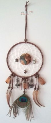 ART NOUVEAU (Jugendstil) Dromenvanger / Dreamcatcher: Ring=15cm, lengte=50cm