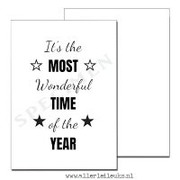 Kerst kaart quote merry little christmas A6 - 4