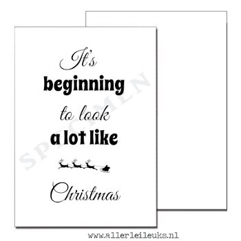 Kerst kaart quote merry little christmas A6 - 5