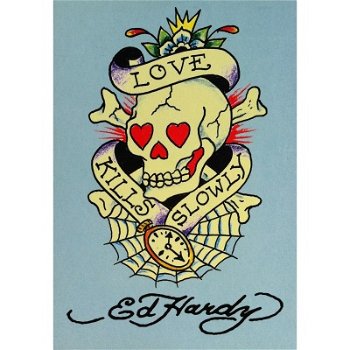 Ed Hardy - Love Kills blue kaarten bij Stichting Superwens! - 1