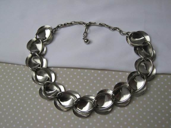 Ketting zilverkleurig metaal glad en brushed schakels 32-39 cm. - Afbeelding 6