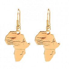 1001 oorbellen goud afrikaans afrika landkaart african earrings etnisch gold