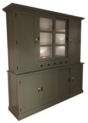 Buffetkast Gieten Engels groen - wit 240 x 50/40 x 230cm - nr. 1