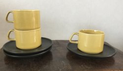 Verkocht ❤️ Drie sets Melitta kop en schotels, vintage VERKOCHT