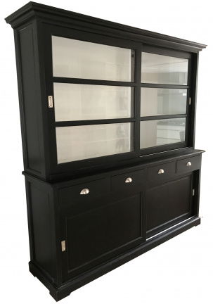 Buffetkast Uden zwart - wit 200 x 50/40 x 210cm RVS beslag - nr. 1