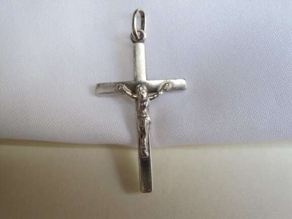Zilveren crucifix kruisje 3.2x1.7 cm - Afbeelding 2