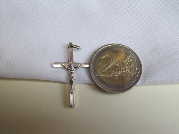 Zilveren crucifix kruisje 3.2x1.7 cm - Afbeelding 4
