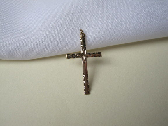 Kettinghanger verguld crucifix/kruisje 14KGF PCC 3.0x1.7 m - nr. 1