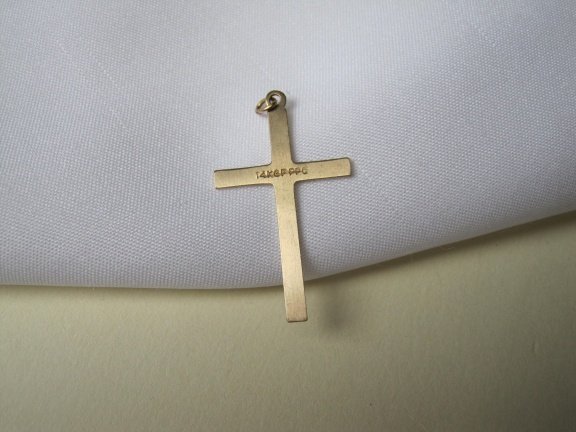 Kettinghanger verguld crucifix/kruisje 14KGF PCC 3.0x1.7 m - Afbeelding 2