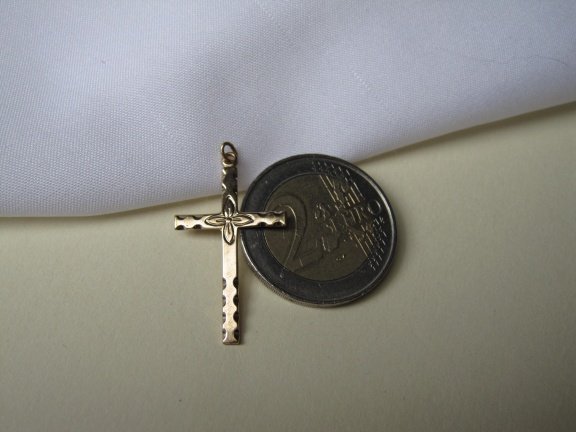 Kettinghanger verguld crucifix/kruisje 14KGF PCC 3.0x1.7 m - Afbeelding 3