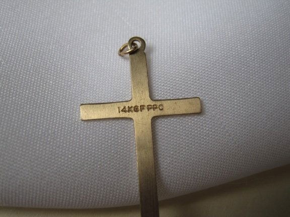 Kettinghanger verguld crucifix/kruisje 14KGF PCC 3.0x1.7 m - Afbeelding 4