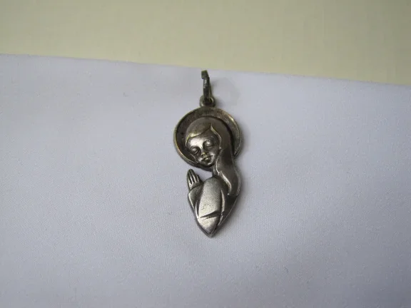 Kettinghanger verzilverd religie Rosario da Fatima 3.0x1.3 cm. - nr. 1