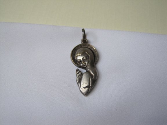 Kettinghanger verzilverd religie Rosario da Fatima 3.0x1.3 cm. - Afbeelding 2