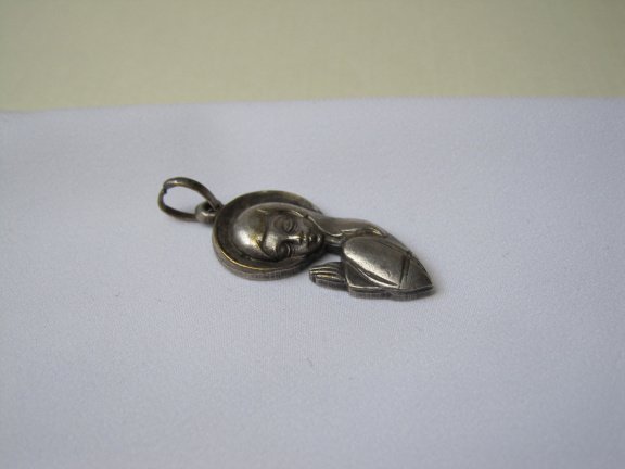 Kettinghanger verzilverd religie Rosario da Fatima 3.0x1.3 cm. - Afbeelding 3