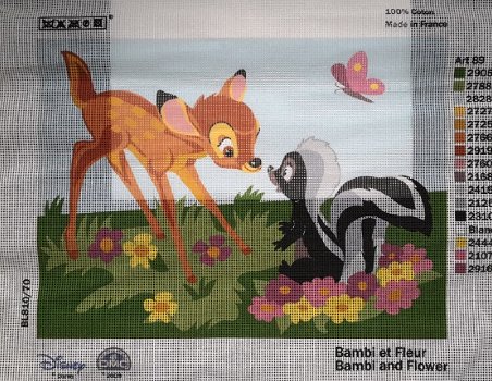 DISNEY VOORBEDRUKT BORDUURSTRAMIEN ,BAMBI en FLEUR,laatste - 1