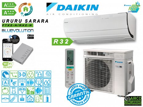 Daikin Ururu Sarara FTXZ-25NK 2,5KW split airco incl. montage en afwerking Nergens goedkoper! R32 - 1