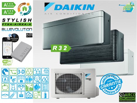 Daikin Stylish FTXA-20A 2KW Split airco incl. montage&afwerking Nergens voordeliger! 2019 model R32 - 1