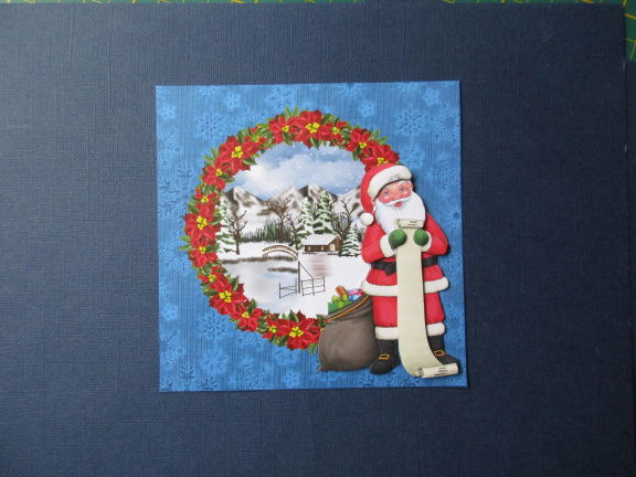110 KERST 3d plaatje op achtergrond, kerstman / landschap - nr. 1