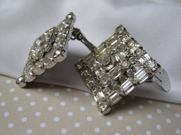 Oorbellen zilverkleurig met heldere kristal rijnstenen 2.7 cm - Afbeelding 5