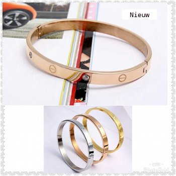 LOVE ARMBAND IN GEEL GOUD OF ZILVER PLATED - 2