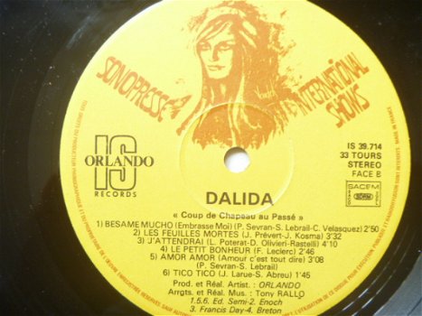 Dalida - Coup de chapeau au passé - LP 1976 - 5