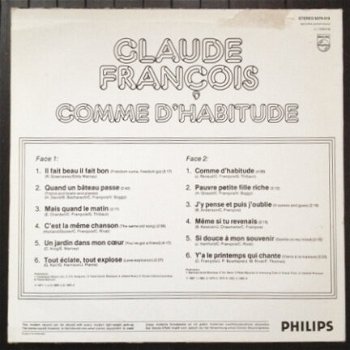 Claude François ‎- Comme d'habitude - LP - 2