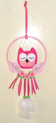 DROMEND UILTJE Dromenvanger / Dreamcatcher: Ring=13cm